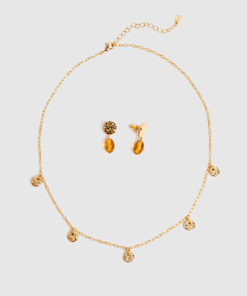 Set De Collar Dijes Y Aretes Para Mujer