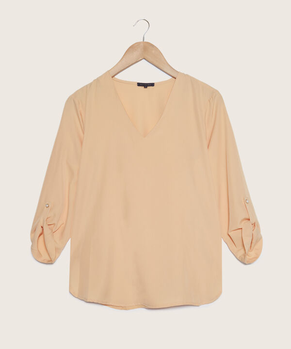 Blusa Manga 3/4 Con Charretera Unicolor