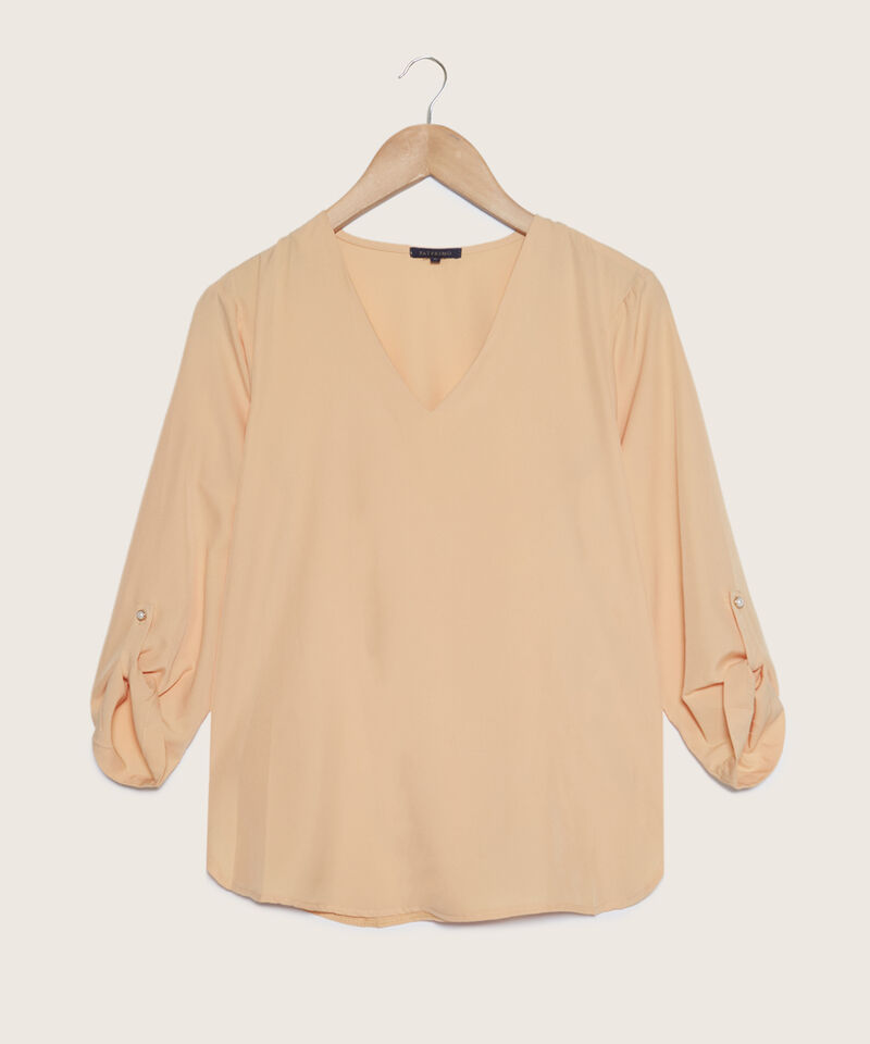 Blusa Manga 3/4 Con Charretera Unicolor