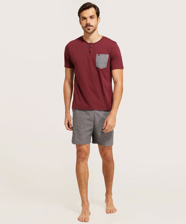 Pijama Camiseta Cuello Henley