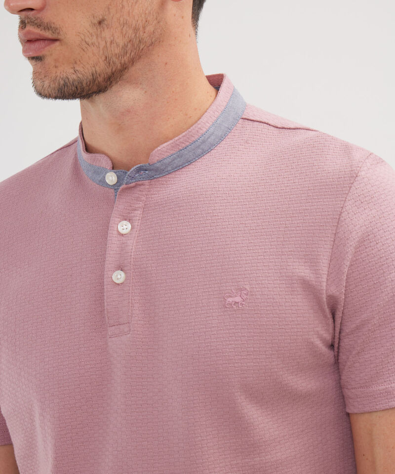 Polo Cuello Mao Unicolor Sin Bolsillo