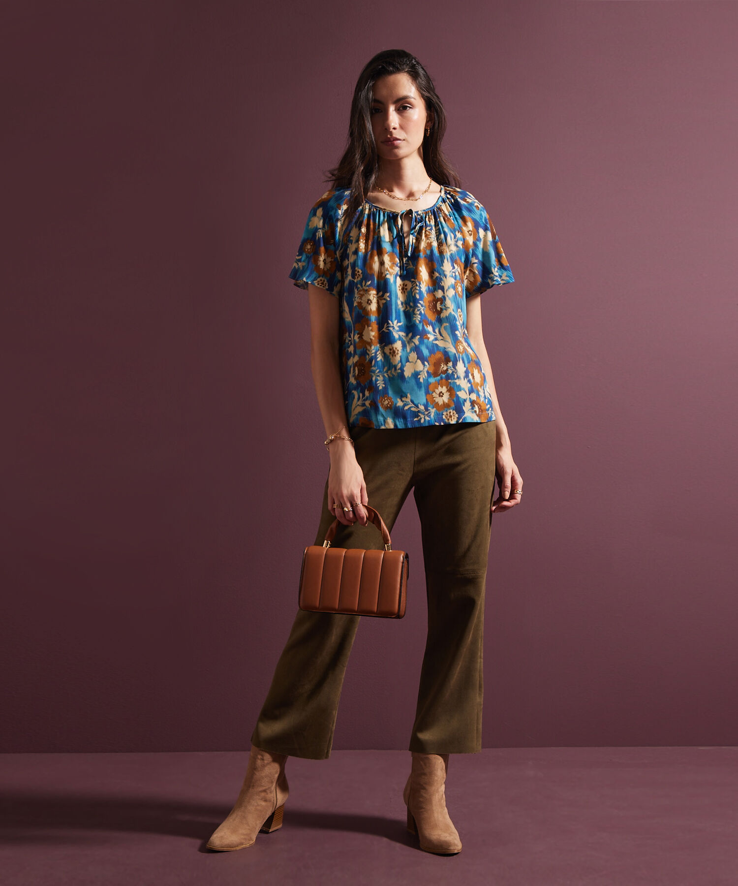 Blusa Estampada Manga Ranglan Corta Volada