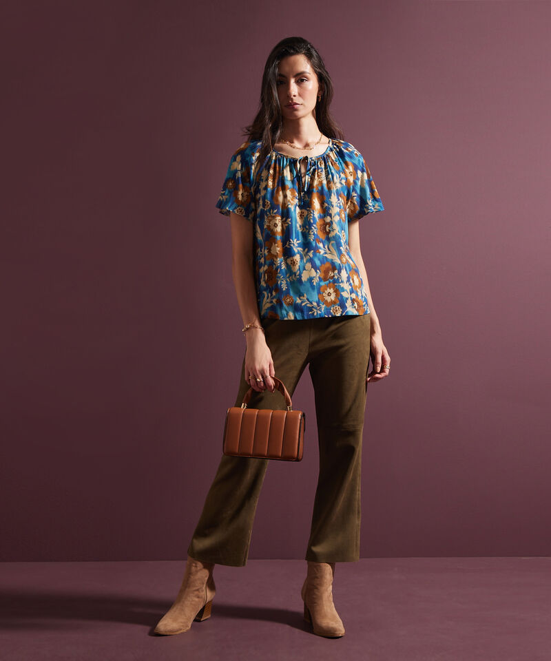 Blusa Estampada Manga Ranglan Corta Volada