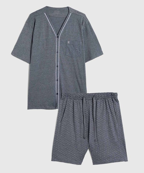 Conjunto Pijama Camisa Cuello V Y Pataloneta Estampada Para Hombre image number null