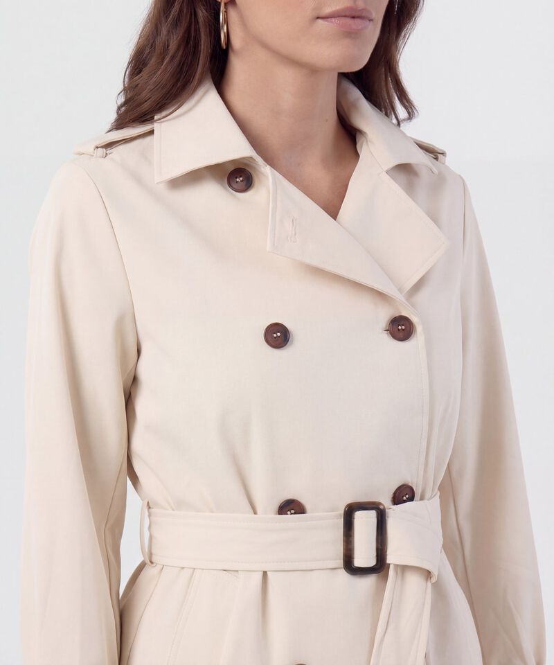 Chaqueta Trench Con Cintur&oacute;n Para Mujer