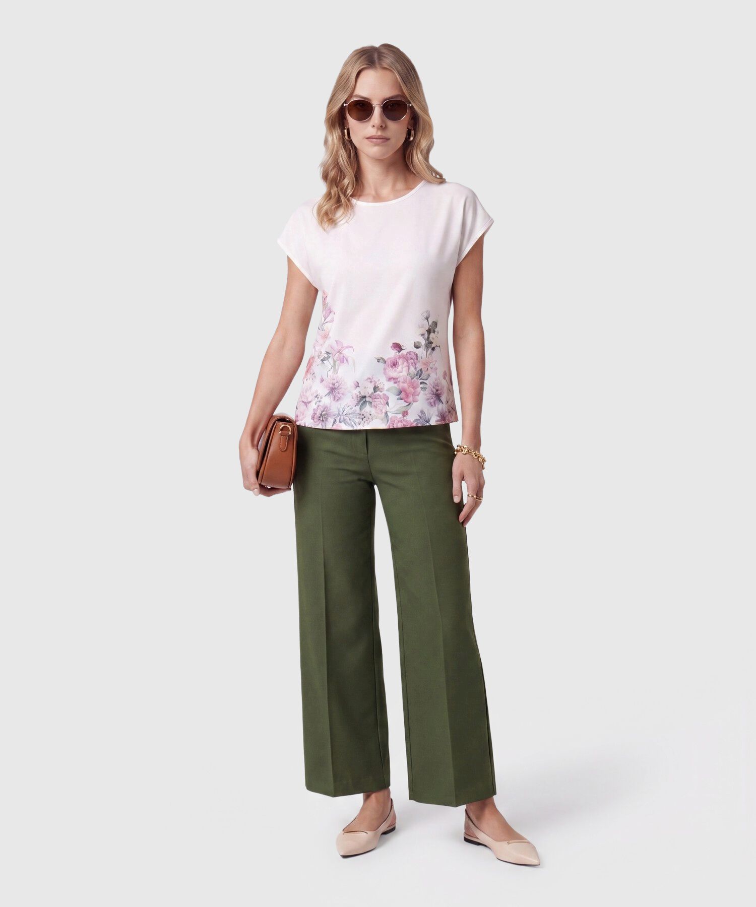 Blusa Con Mangas Tipo Casquillo Mujer