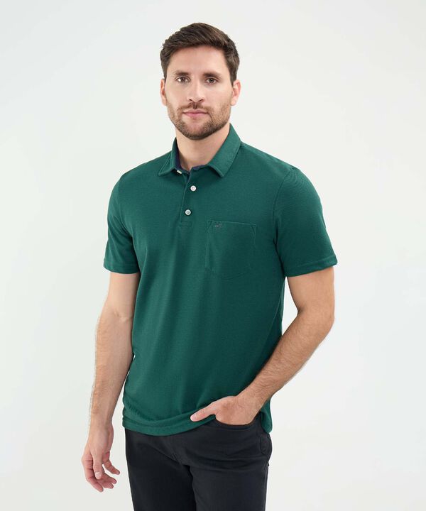 Polo Unicolor, Cuello Duro Con Bolsillo Y Silueta Regular Fit Naranja image number null