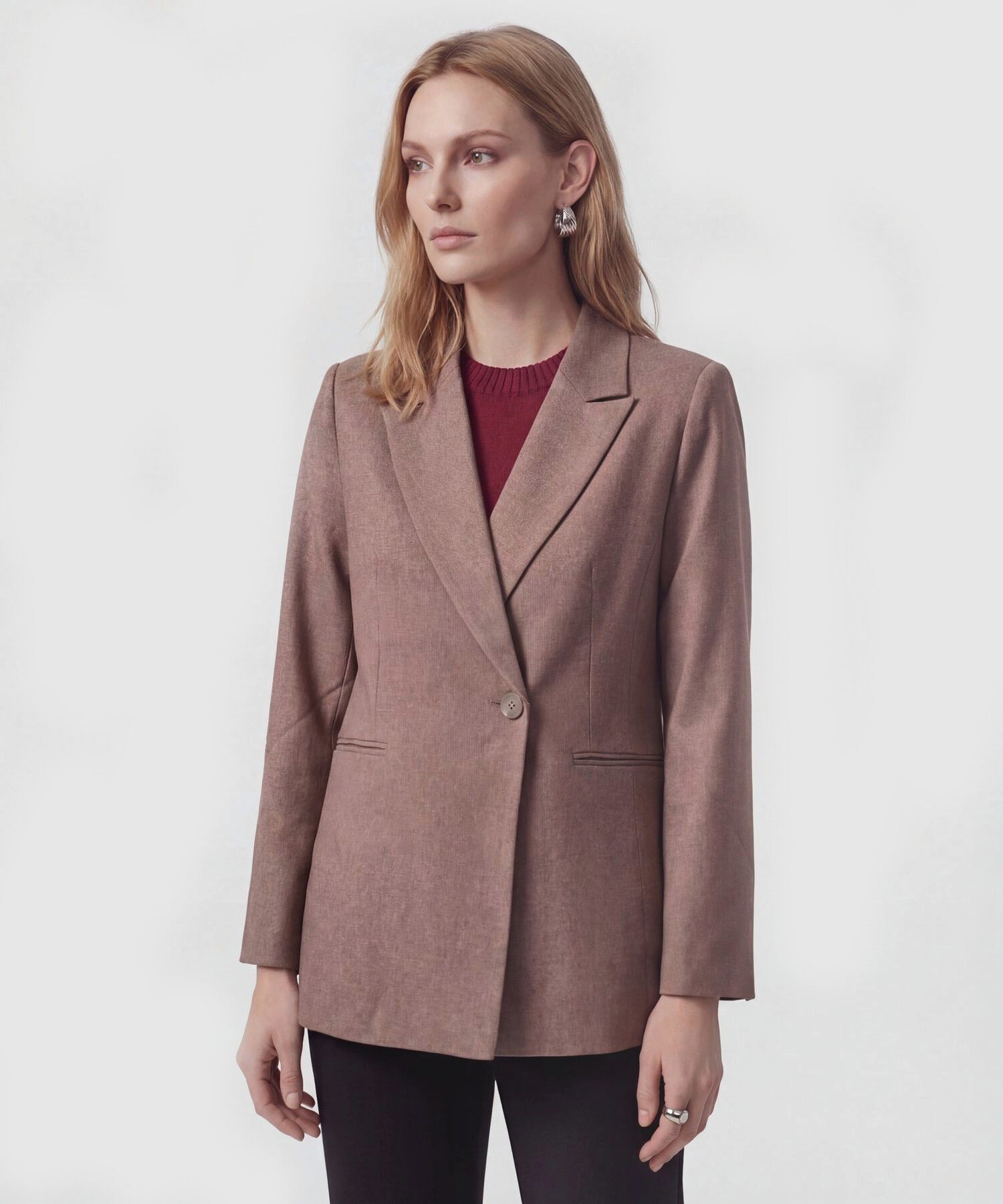 Blazer Cl&aacute;sico Con Un Solo Bot&oacute;n Para Mujer