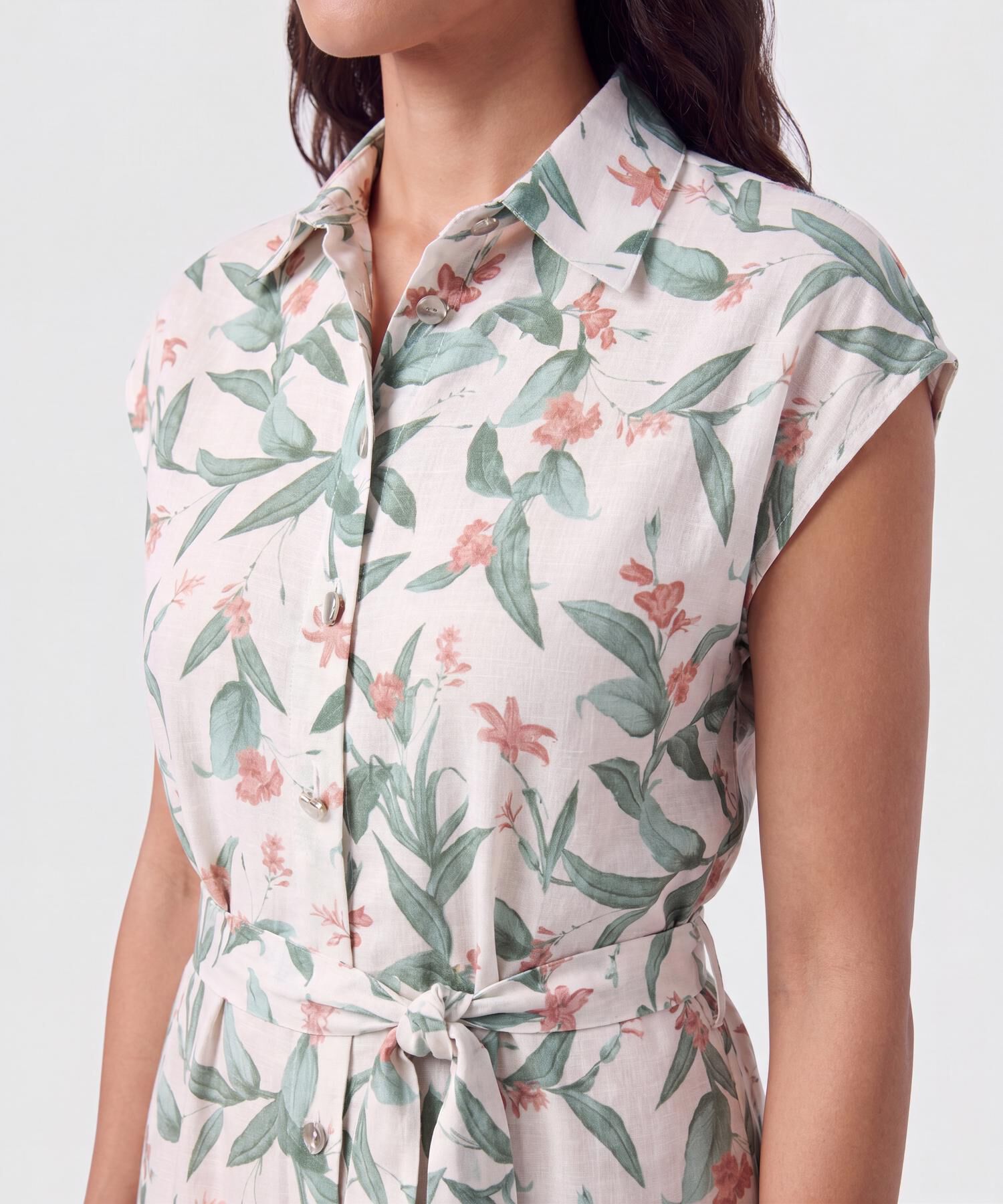Vestido Camisero Ajustable Para Mujer