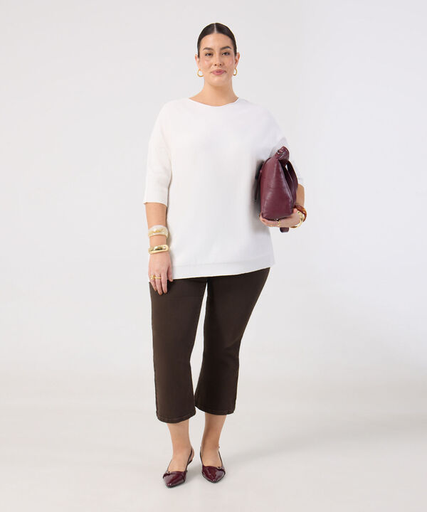 Saco Manga Media Acanalada Para Mujer Curvy