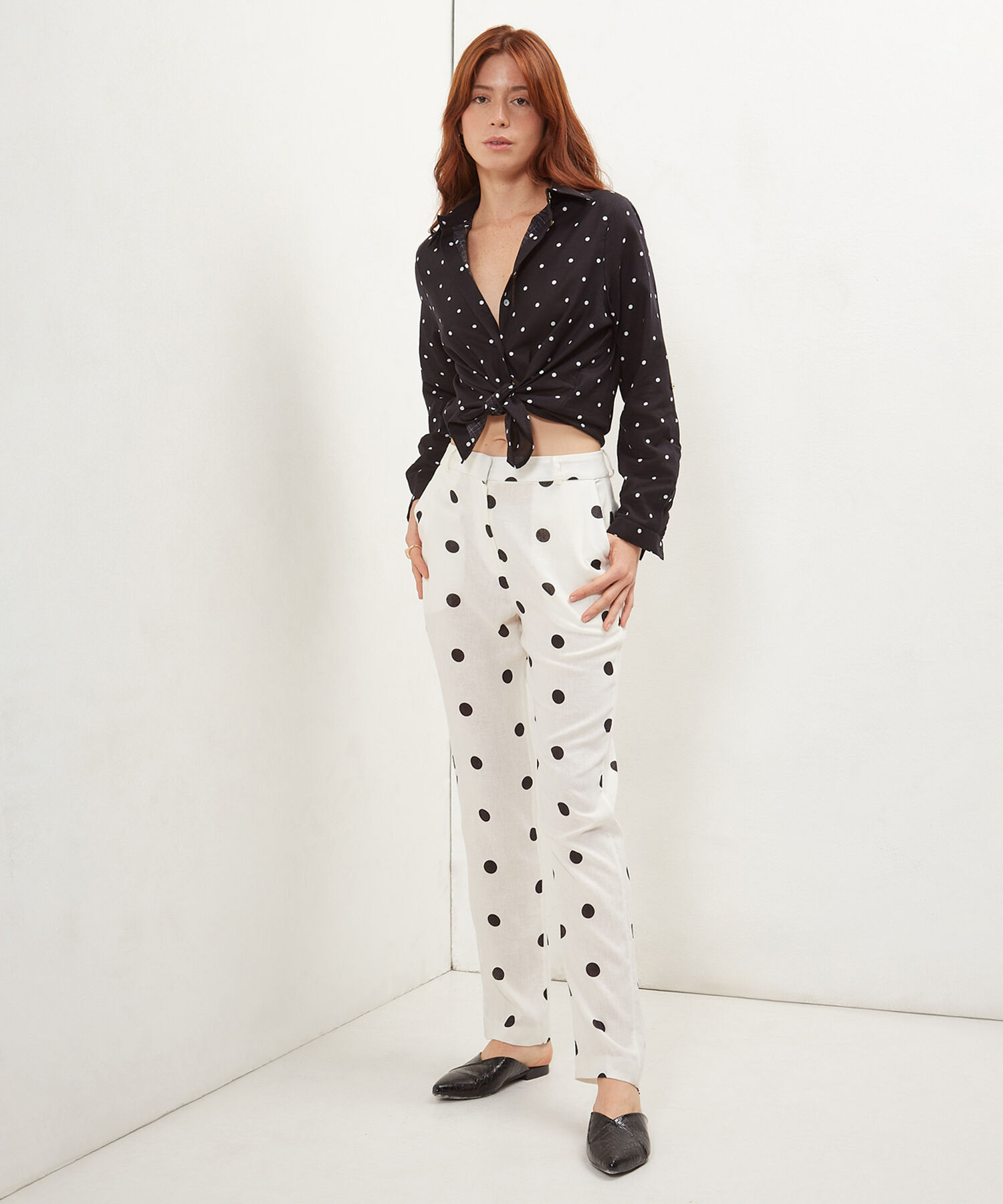 Camisa Estampada Con Charreteras