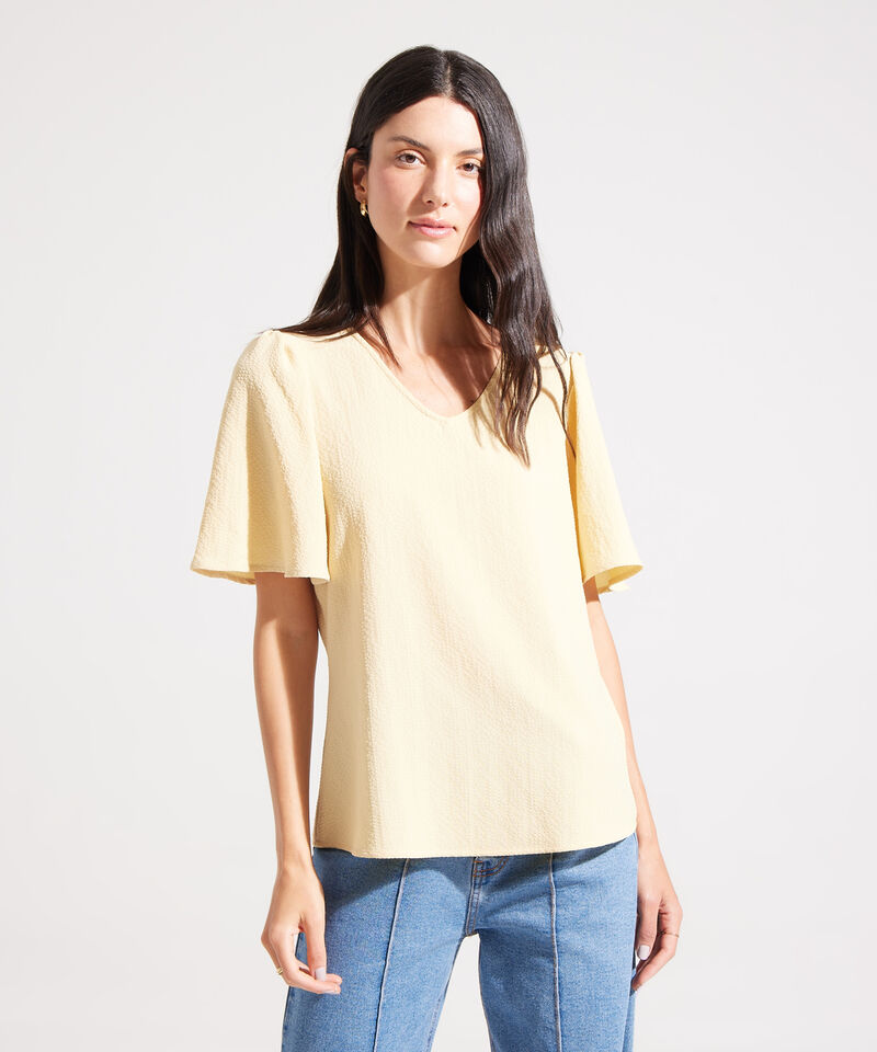 Blusa Texturizada con Escote en v