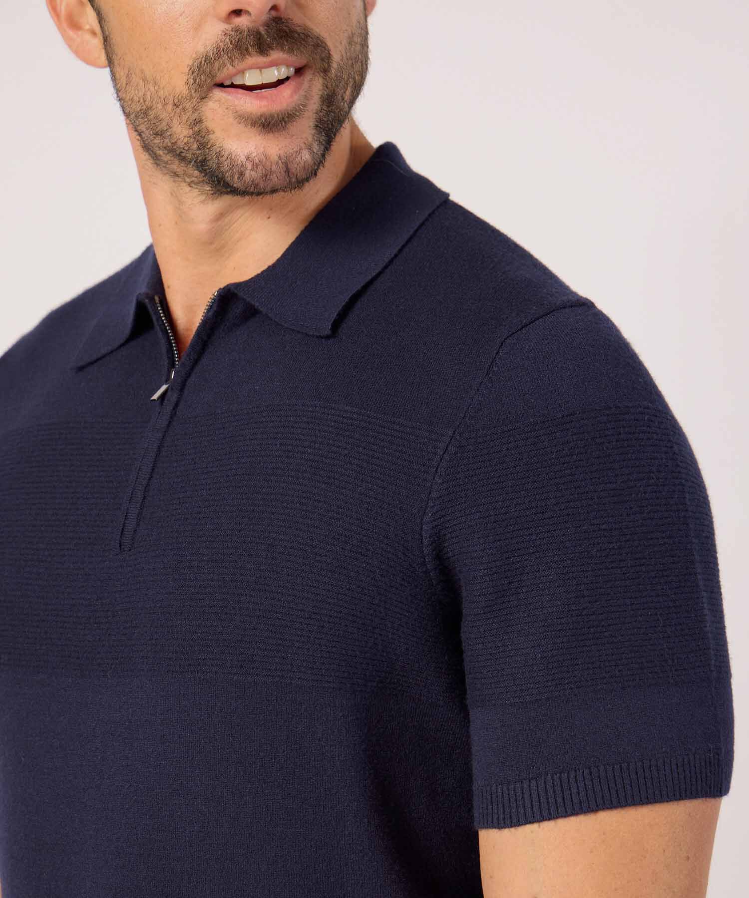 Polo Unicolor Con Cremallera 