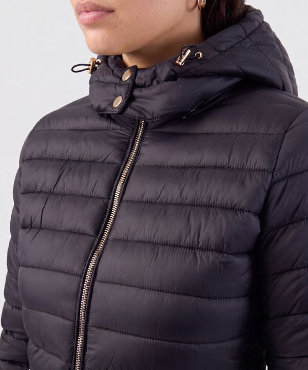 Chaqueta Acolchada Con Capota Para Mujer