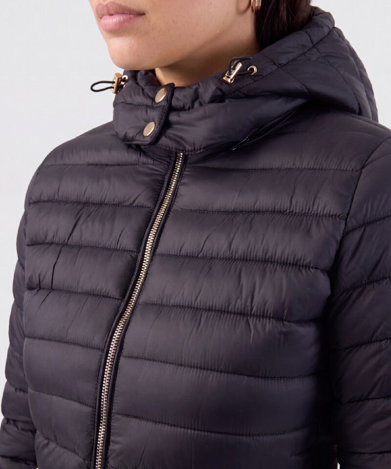 Chaqueta Acolchada Con Capota Para Mujer
