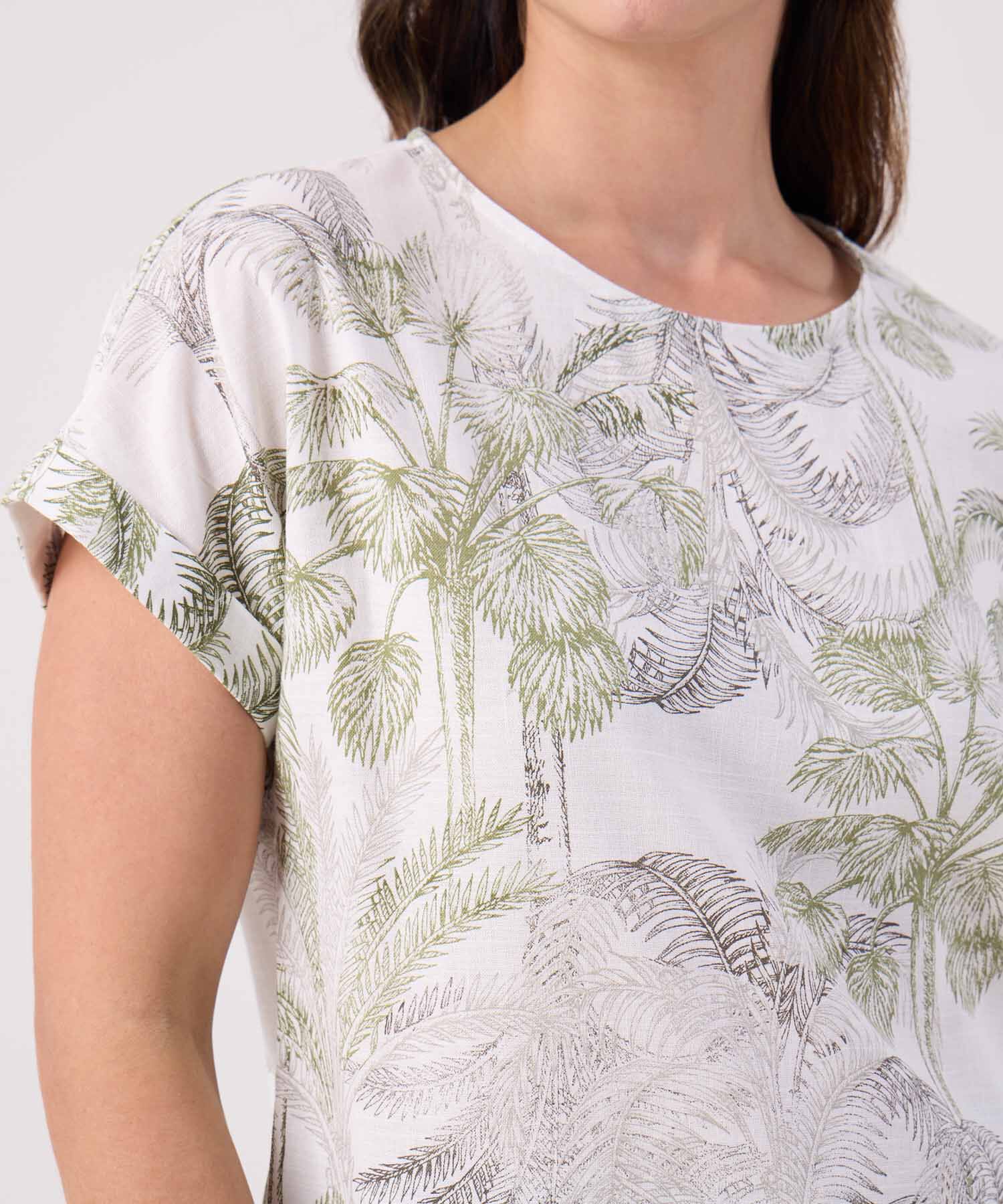 Blusa Estampada Cuello Redondo 