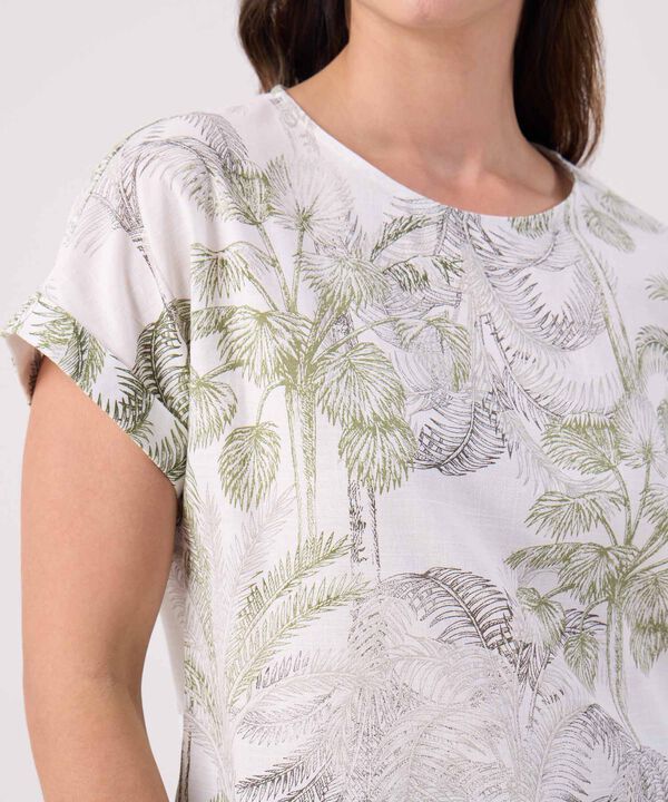 Blusa Estampada Cuello Redondo  image number null