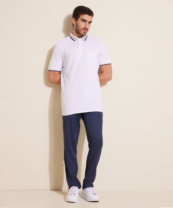 Polo Unicolor Cuello Tejido