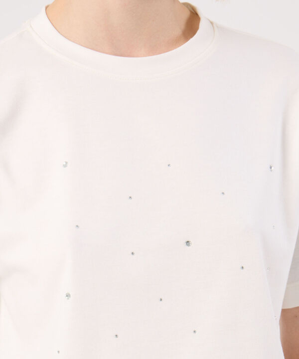 Camiseta Manga Corta Con Pedreria image number null