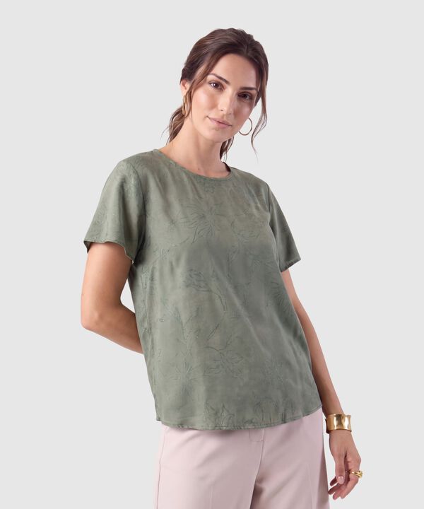 Blusa Cuello Redondo Para Mujer image number null