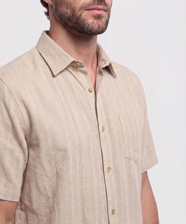 Camisa Manga Corta Texturizada para Hombre