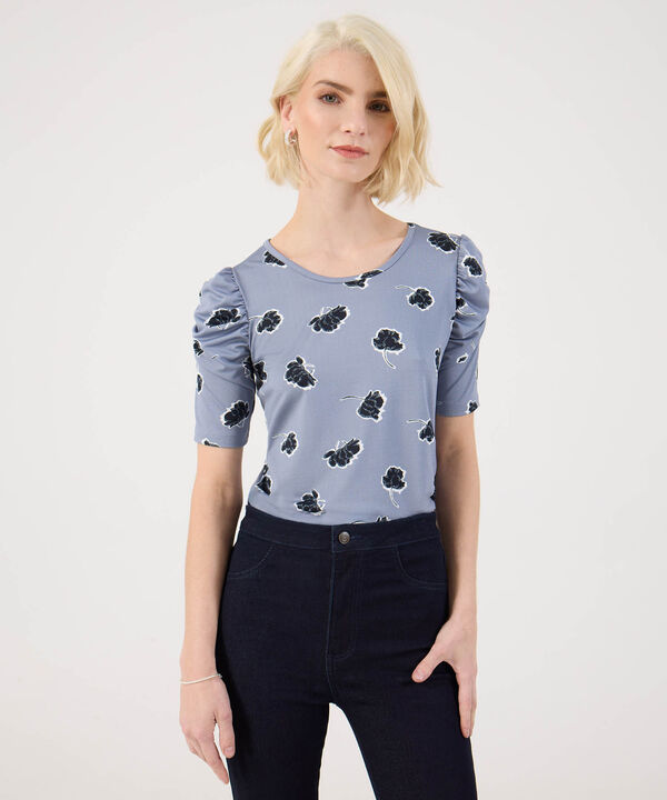 Camiseta Con Ruche Estampado Floral image number null