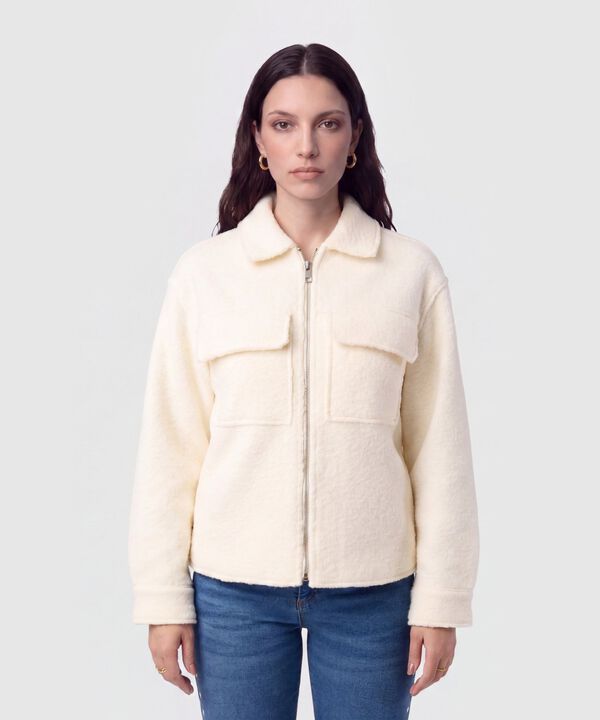 Chaqueta Unicolor Texturizada para Mujer image number null