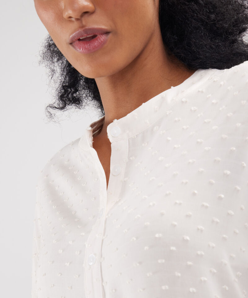 Blusa Unicolor Textura Manga Corta