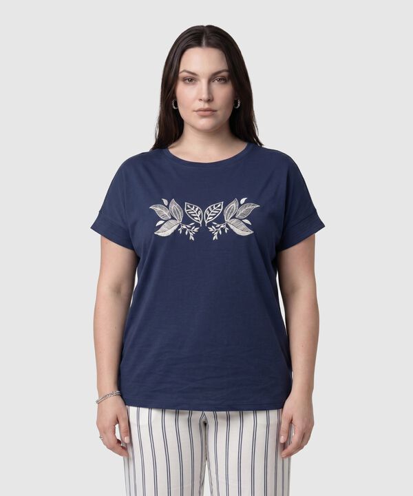 Camiseta Manga Corta Cuello Redondo Mujer Curvy image number null
