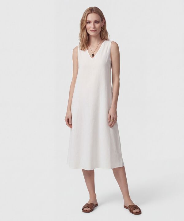 Vestido Midi Manga Sisa Con Cintur&oacute;n Mujer