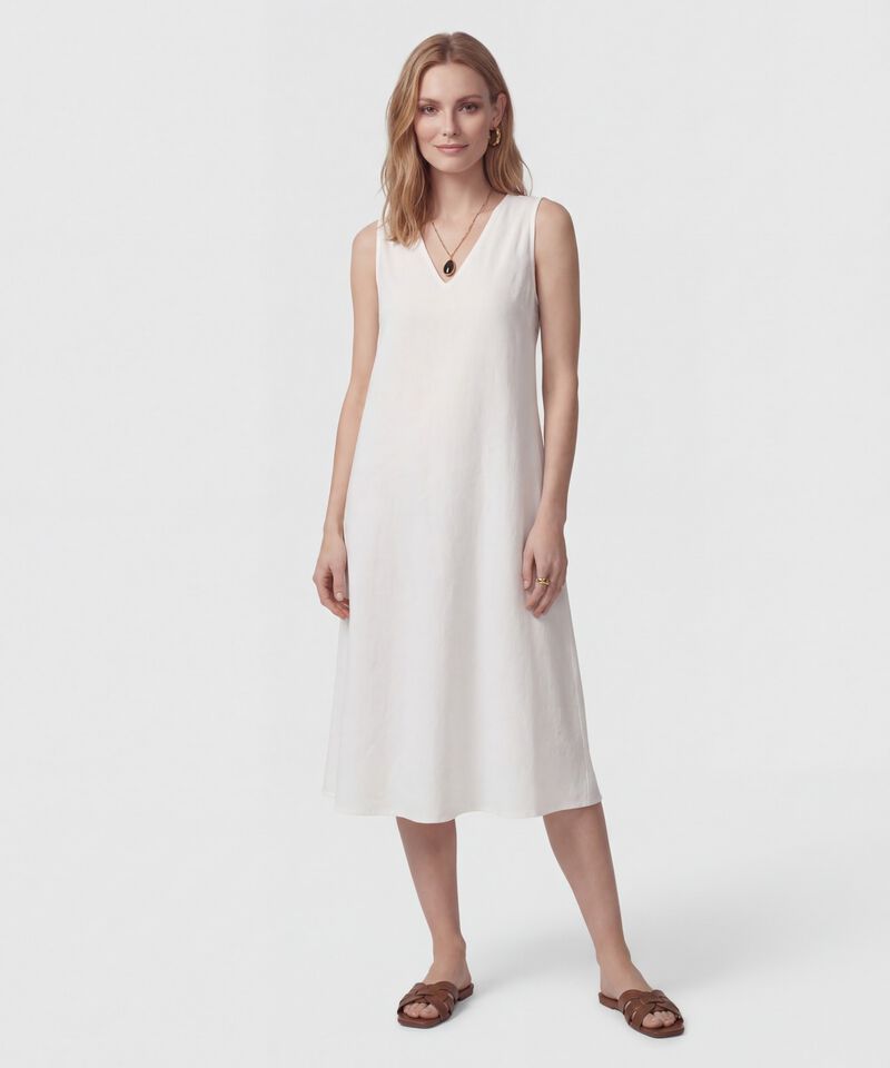 Vestido Midi Manga Sisa Con Cintur&oacute;n Mujer