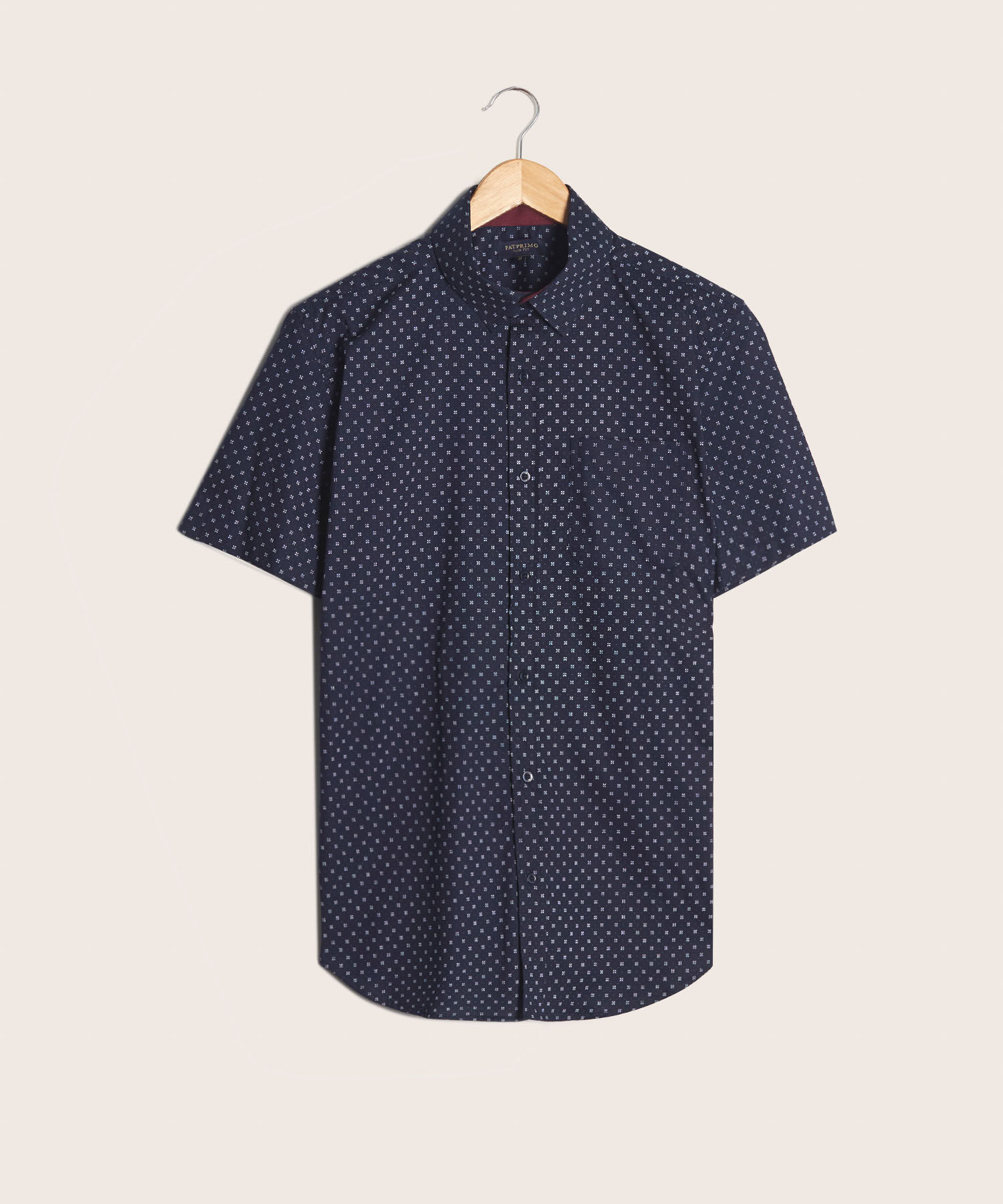 Camisa Manga Corta En Miniprints Con Bolsillo