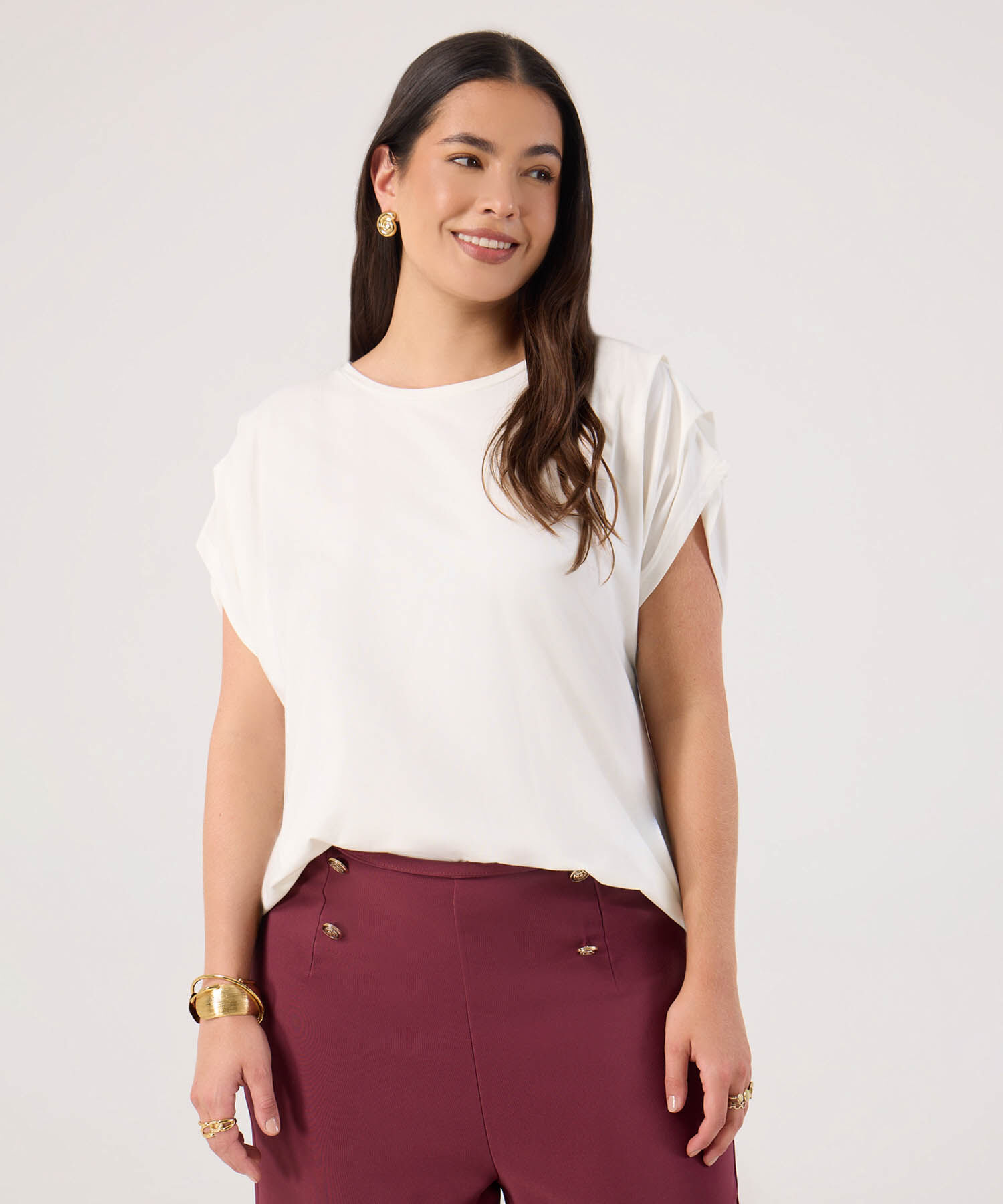 Camiseta Manga Corta Con Detalle