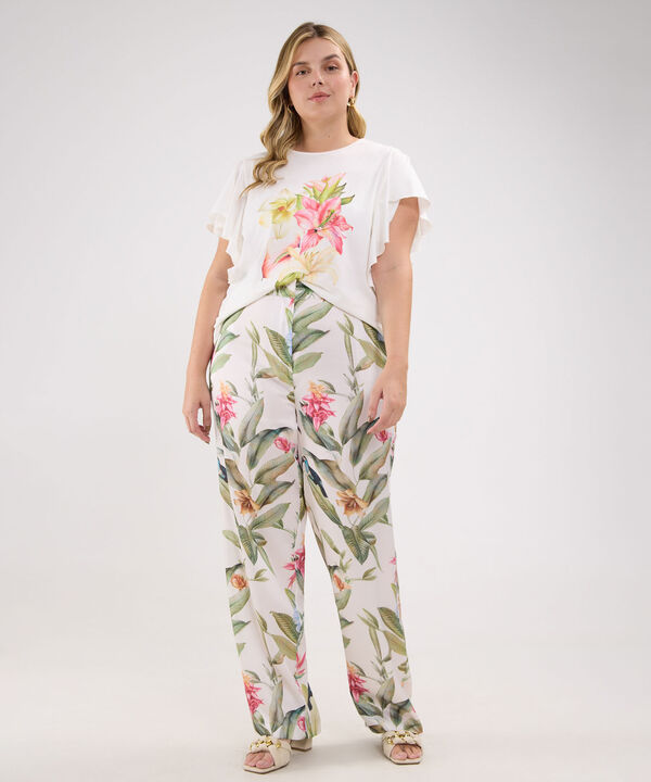 Pantalon Estampado Fluido image number null