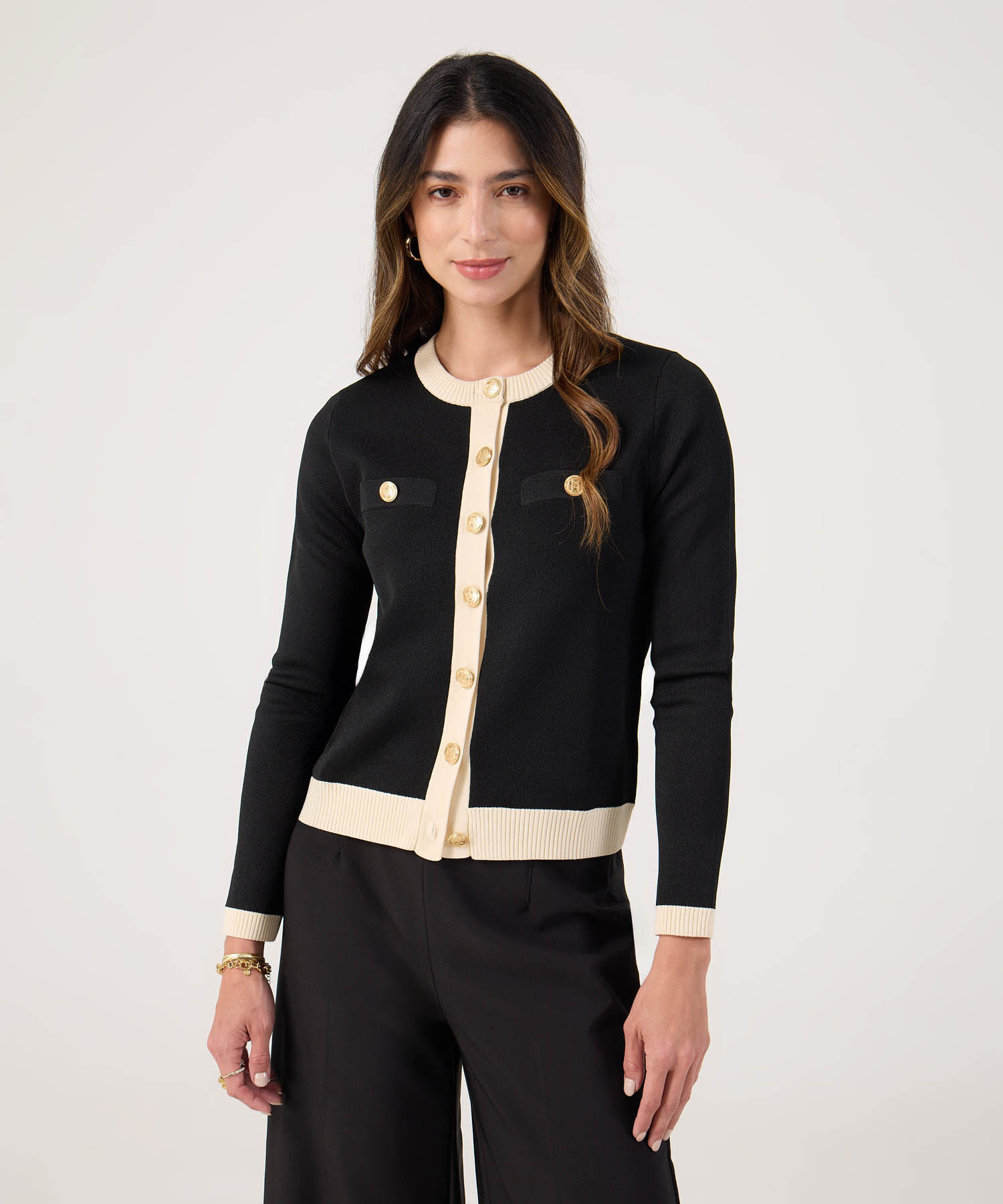 Chaqueta Bicolor Con Detalle