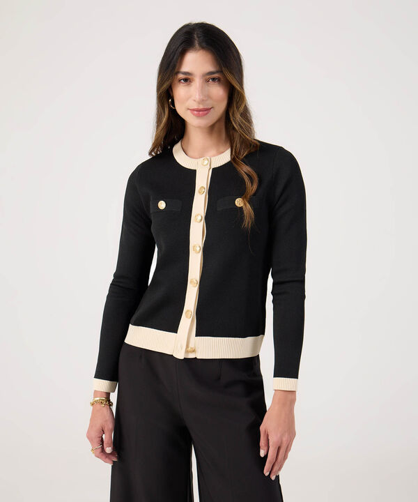 Chaqueta Bicolor Con Detalle image number null