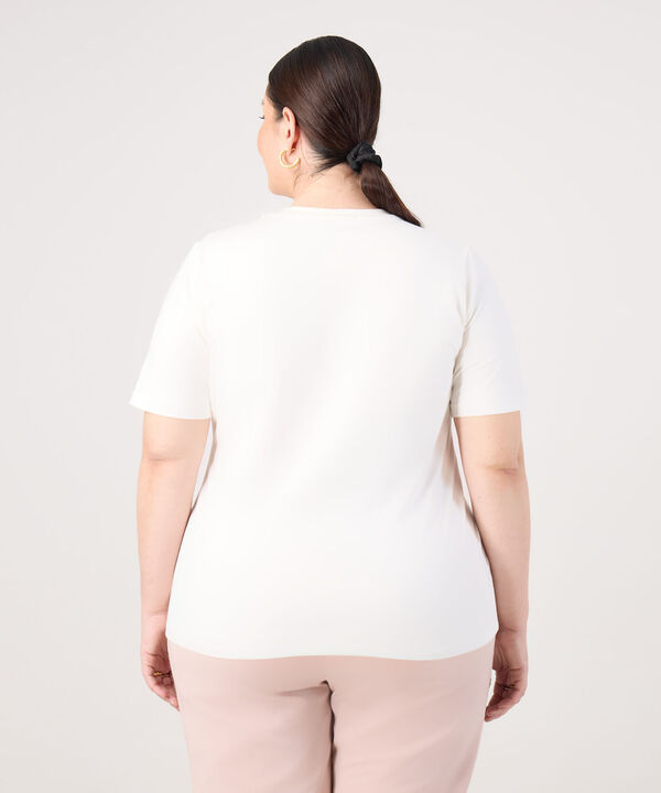 Camiseta Estampada Cuello Redondo Para Mujer Curvy