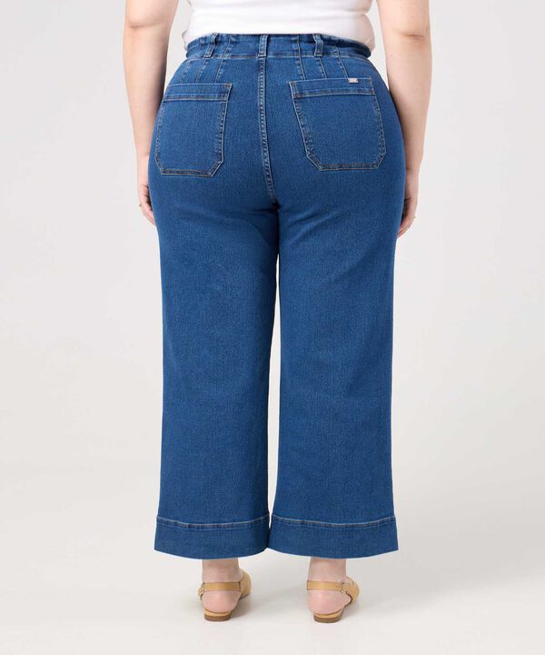 Jean Culotte Tiro Alto Para Mujer Curvy