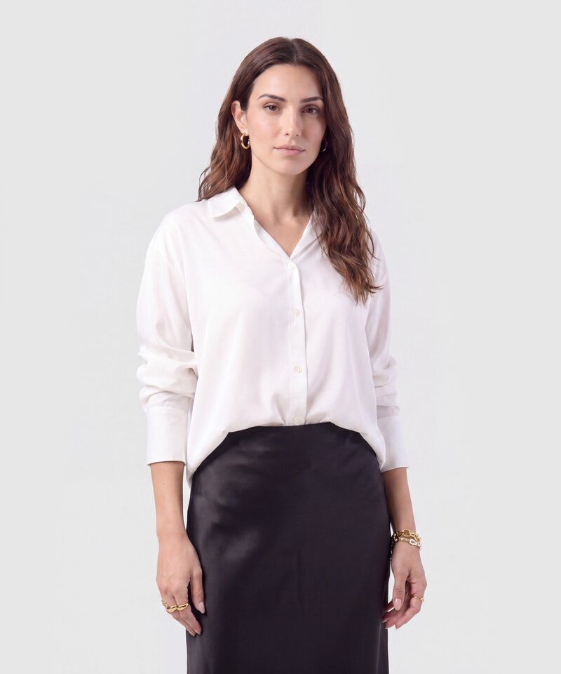 Camisa Fluida Pu&ntilde;o Ancho Para Mujer