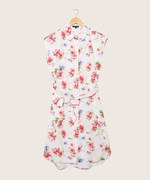 Vestido Camisero Estampado Sin Mangas