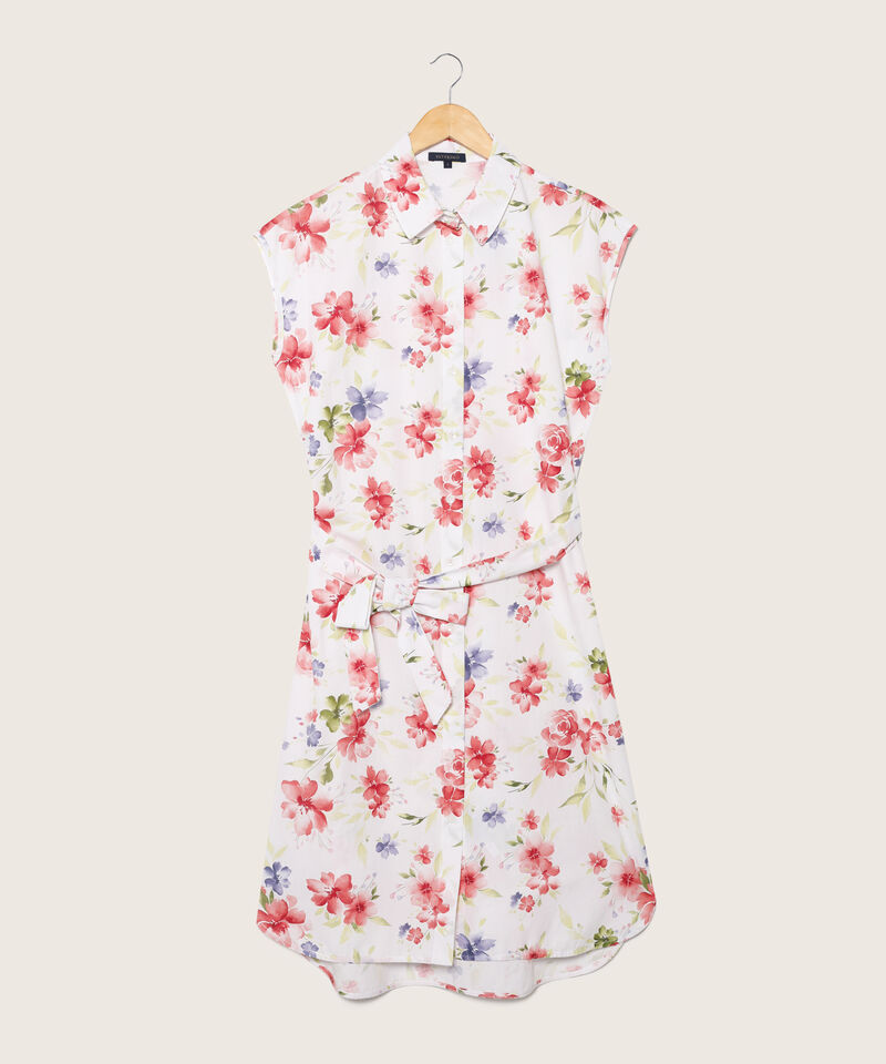 Vestido Camisero Estampado Sin Mangas