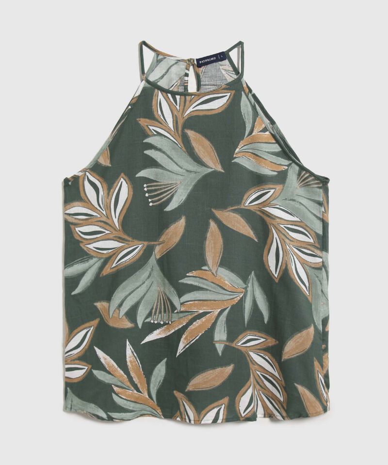 Blusa Estampada Sin Mangas 