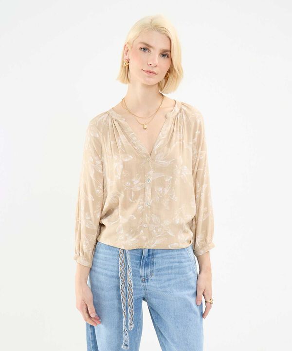 Blusa Estampada Cuello Mao image number null