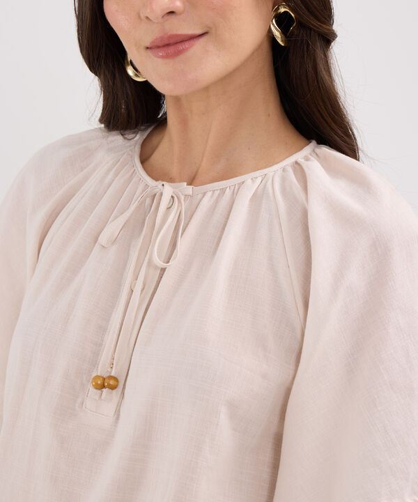 Blusa Preteñida, Escote En V.