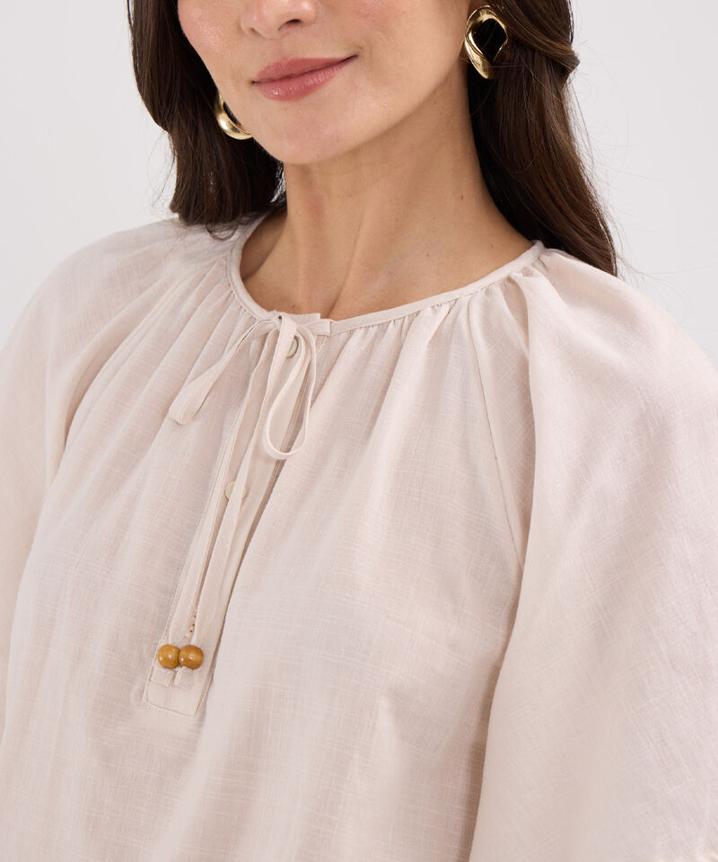 Blusa Preteñida, Escote En V.