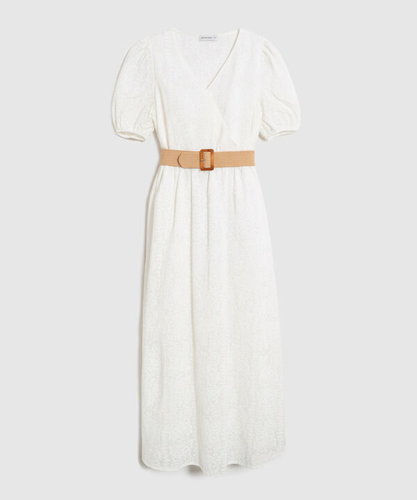 Vestido Largo Cruzado Con Cintur&oacute;n Mujer