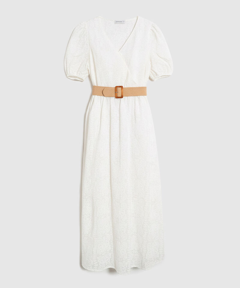 Vestido Largo Cruzado Con Cintur&oacute;n Mujer