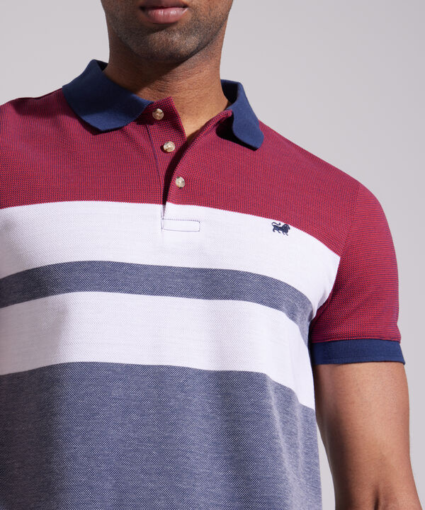 Polo Listador Cuello Y Puños Tejido image number null