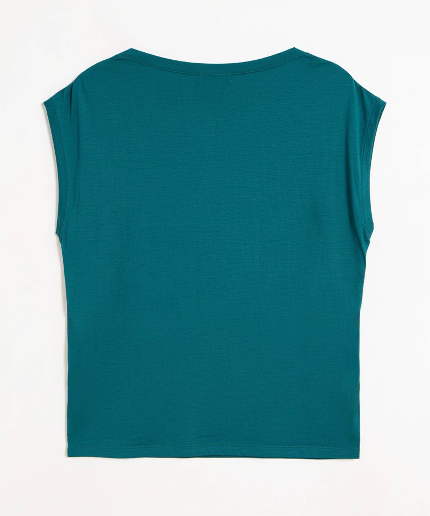 Camiseta Mujer Hombros Fruncidos Sin Mangas