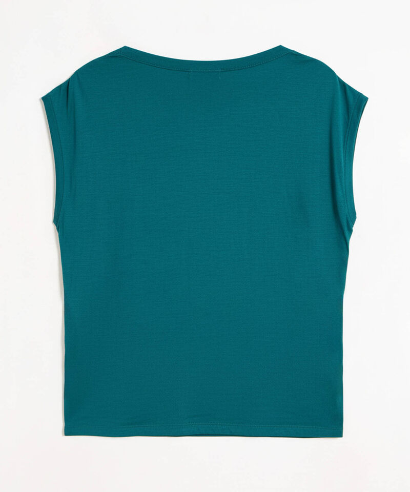 Camiseta Mujer Hombros Fruncidos Sin Mangas